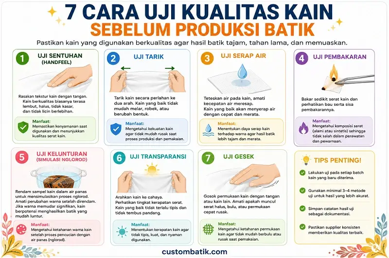 cara uji kualitas kain untuk batik